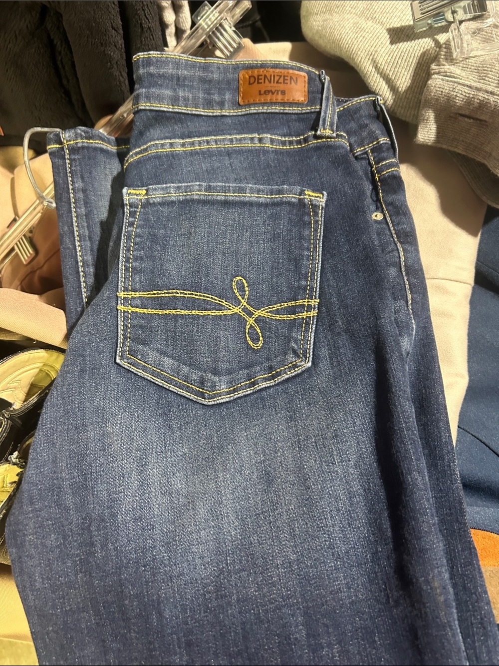 Denizen from Levi's Blue Straight Jeans with Yellow Stitching